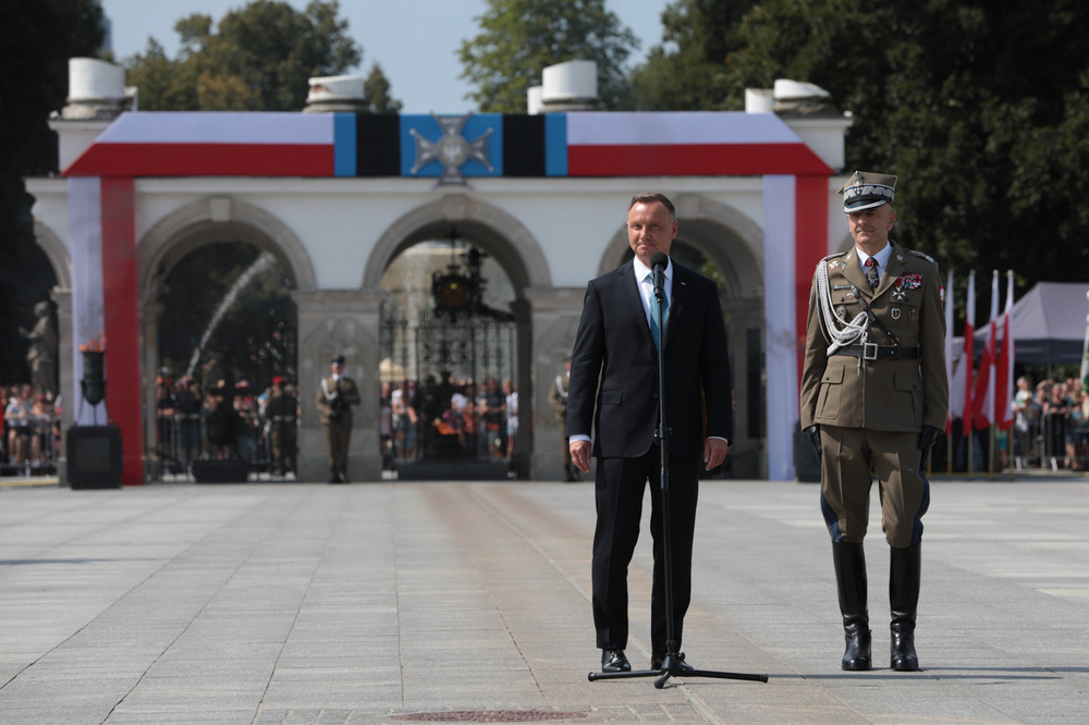 Prezydent Andrzej Duda podkreślił znaczenie Święta Wojska Polskiego i pamięci o bohaterach Bitwy Warszawskiej – Warszawa, 15 sierpnia 2021. Fot. Mikołaj Bujak (IPN)