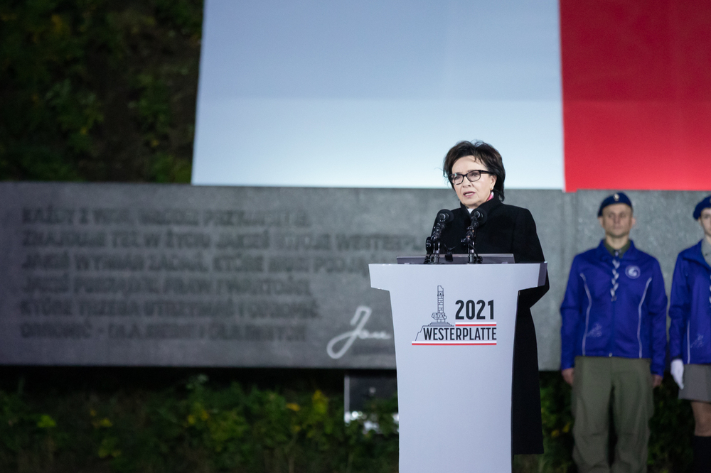 Uroczystości rocznicowe pod pomnikiem Obrońców Wybrzeża na Westerplatte – Gdańsk, 1 września 2021. Fot. Mikołaj Bujak (IPN)