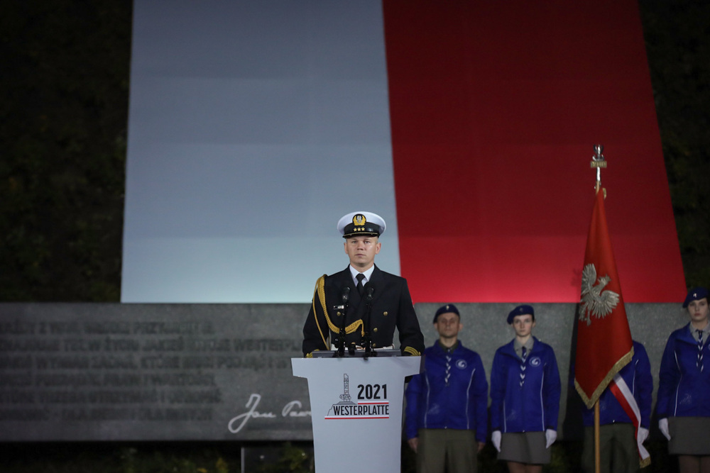Uroczystości rocznicowe pod pomnikiem Obrońców Wybrzeża na Westerplatte – Gdańsk, 1 września 2021. Fot. Mikołaj Bujak (IPN)