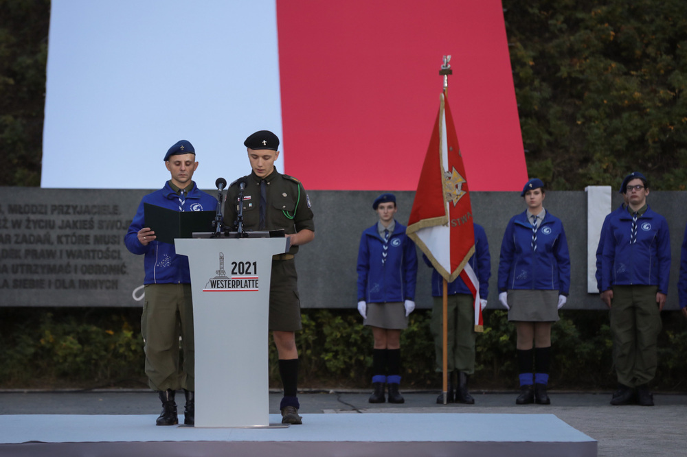 Uroczystości rocznicowe pod pomnikiem Obrońców Wybrzeża na Westerplatte – Gdańsk, 1 września 2021. Fot. Mikołaj Bujak (IPN)