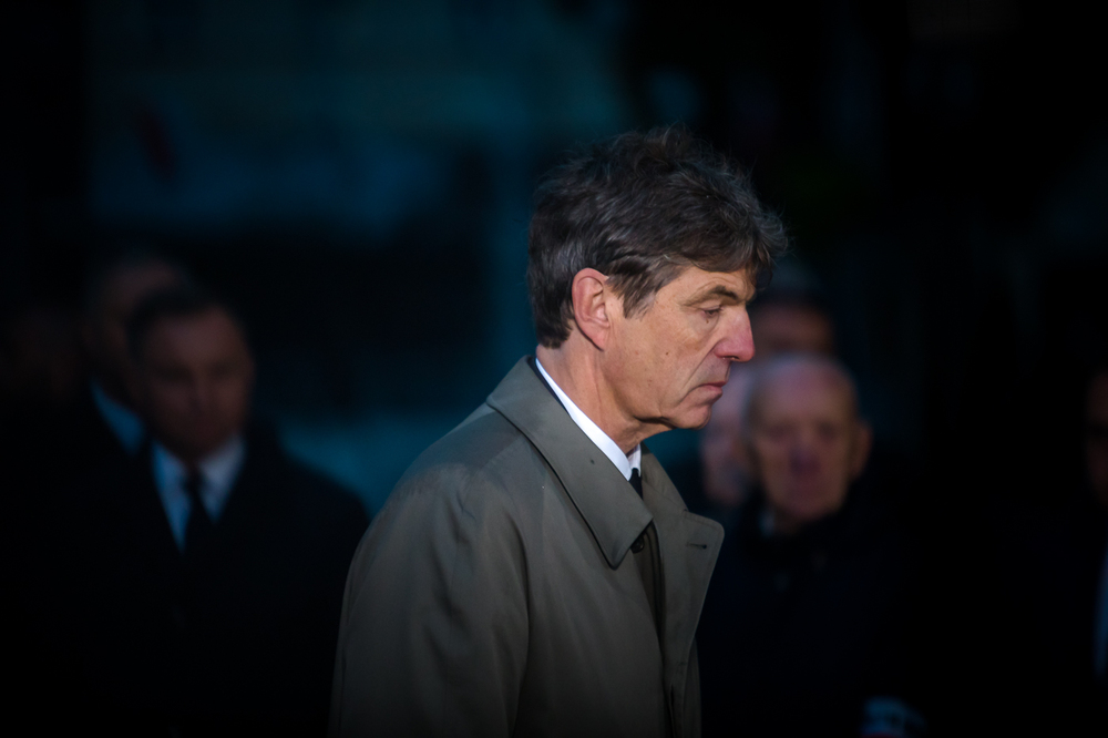 Ambasador Niemiec w Warszawie Arndt Freytag von Loringhoven podczas obchodów 82. rocznicy wybuchu II wojny światowej – Wieluń, 1 września 2021. Fot. Sławek Kasper (IPN)