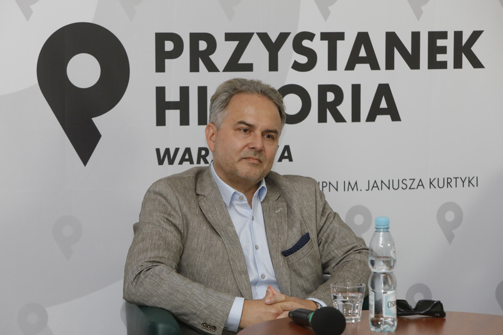 Płk Grzegorz Małecki. Dyskusja „Jak powstał Zarząd Wywiadu UOP?” z cyklu „Historia zza kulis” – 7 września 2021. Fot. Piotr Życieński (IPN)