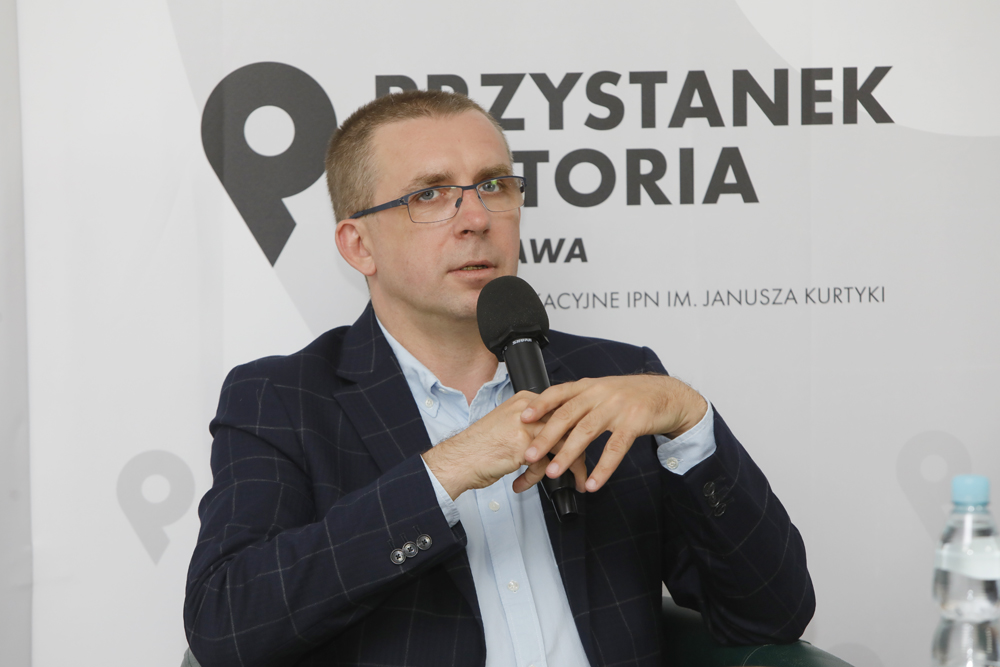Rafał Dudkiewicz. Dyskusja „Jak powstał Zarząd Wywiadu UOP?” z cyklu „Historia zza kulis” – 7 września 2021. Fot. Piotr Życieński (IPN)