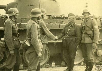 Spotkanie oddziałów niemieckich i sowieckich w okolicy Stryja, 20 IX 1939 r. (IPN)