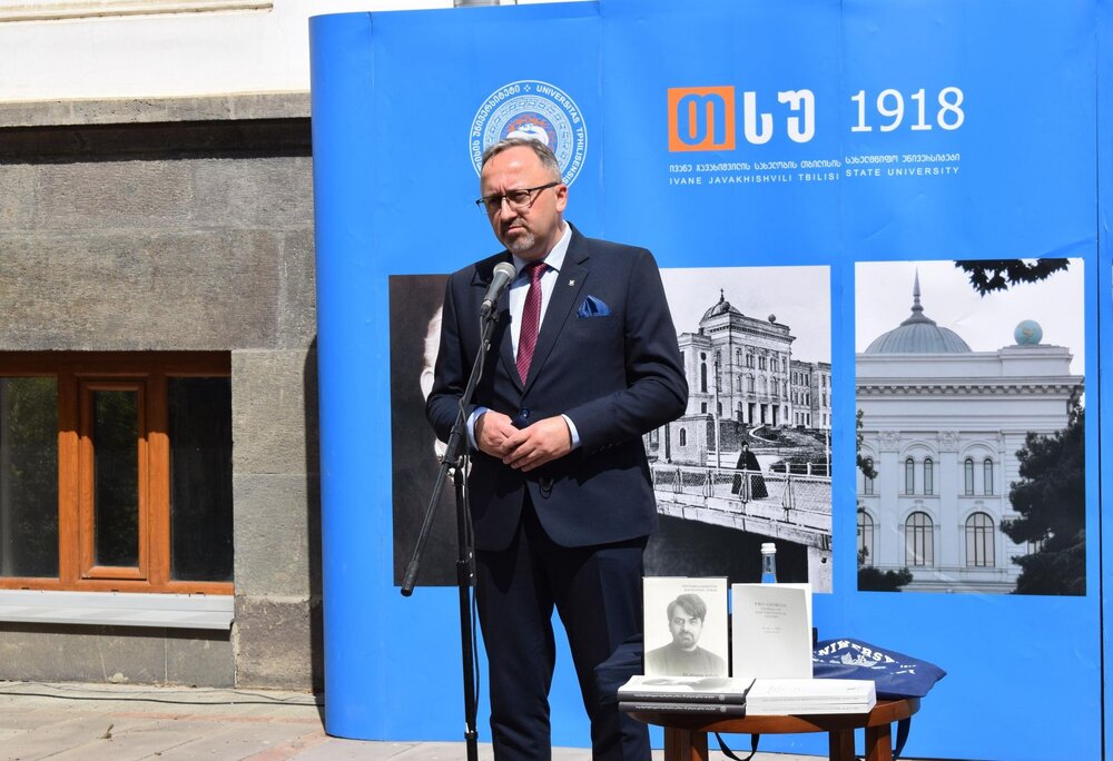 Zastępca prezesa IPN dr hab. Karol Polejowski podczas wizyty w Gruzji – 9–13 września 2021. Fot. Daria Szlezyngier