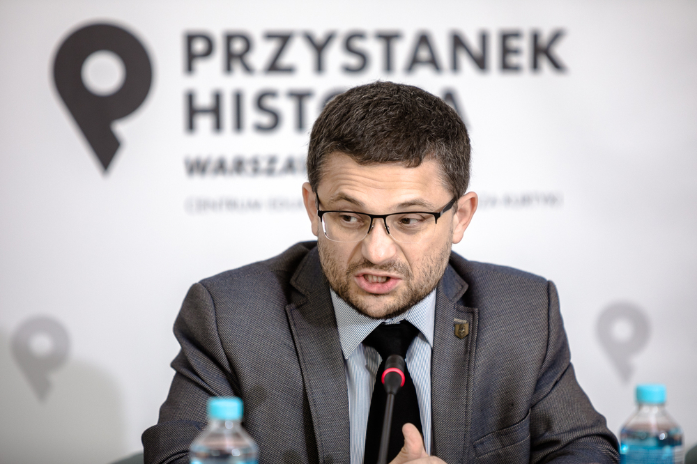 Dr Paweł Libera (BBH IPN) podczas międzynarodowej konferencji naukowej „Zbrodnia Katyńska – nowe aspekty” – Warszawa, 17 września 2021. Fot. Sławek Kasper (IPN)