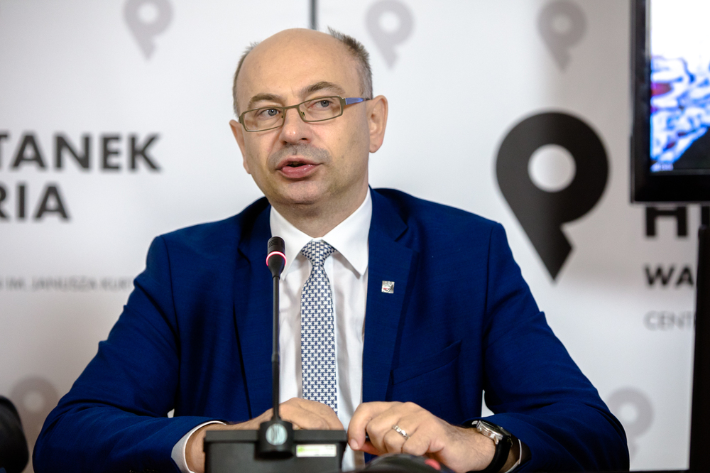 Dr Mateusz Szpytma, wiceprezes IPN, podczas międzynarodowej konferencji naukowej „Zbrodnia Katyńska – nowe aspekty” – Warszawa, 17 września 2021. Fot. Sławek Kasper (IPN)