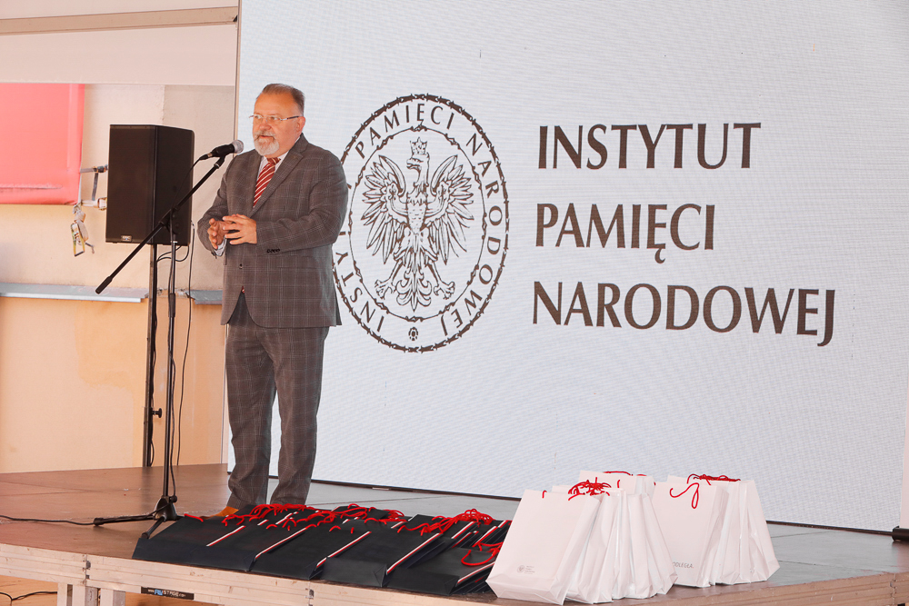 Jacek Pawłowicz, dyrektor Muzeum Żołnierzy Wyklętych i Więźniów Politycznych PRL przy ul. Rakowieckiej w Warszawie, podczas gali projektu edukacyjnego „Kamienie Pamięci. Bohaterowie opozycji demokratycznej 1981–1983” – Warszawa, 28 września 2021. Fot. Piotr Życieński (IPN)