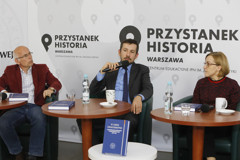 Dyskusja o książce „W cieniu Einsatzgruppen. Volksdeutscher Selbstschutz w okupowanej Polsce 1939–1940” – Warszawa, 6 października 2021. Fot. Piotr Życieński (IPN)
