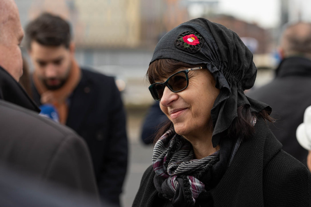 Zuzanna Kurtyka podczas uroczystości nadania imienia Janusza Kurtyki rondu w Krakowie – 12 października 2021. Fot. Mikołaj Bujak (IPN)