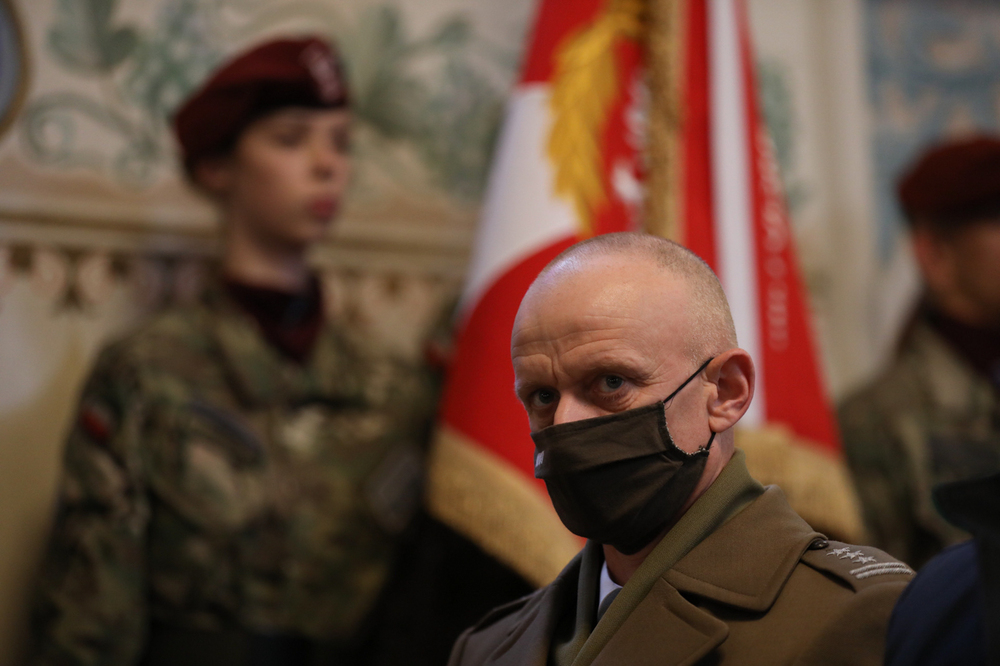 Uroczystości upamiętniające żołnierzy Narodowego Zjednoczenia Wojskowego z ostatniego patrolu „Roja” – Pawłowo Kościelne, 16 października 2021. Fot. Mikołaj Bujak (IPN)