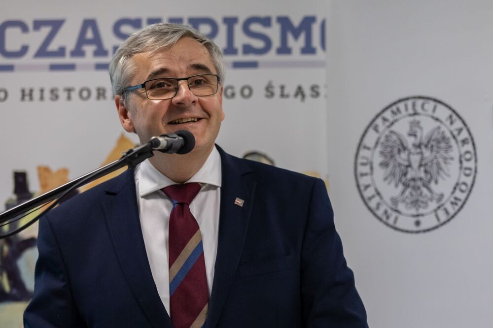 Dyrektor katowickiego oddziału IPN dr Andrzej Sznajder. Otwarcie wystawy „Rok 1921 na Górnym Śląsku“ – Katowice, 20 października 2021. Fot. Mikołaj Bujak (IPN)