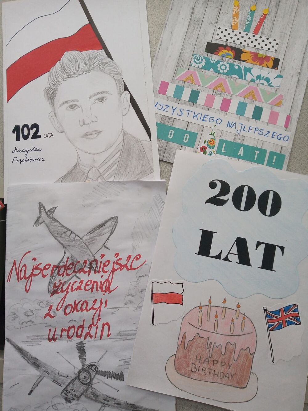 Kartki urodzinowe dla Mieczysława Frąckiewicza przesłane w ramach akcji IPN „Złóż życzenia Bohaterowi”