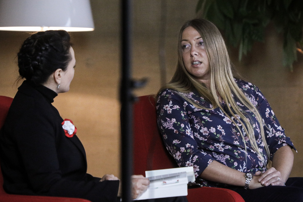 Miłka Skalska (L) i dr Kamila Cybulska (P) (Uniwersytet Łódzki). Fot. Sławek Kasper (IPN)