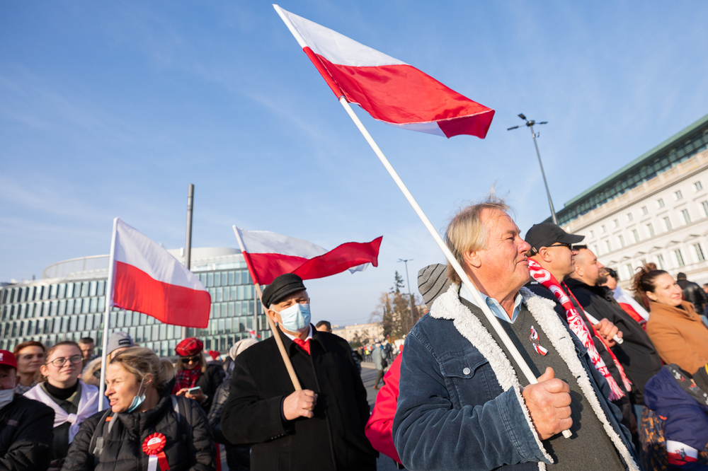 Obchody Narodowego Święta Niepodległości na placu Marszałka Piłsudskiego w Warszawie – 11 listopada 2021. Fot. Mikołaj Bujak (IPN)
