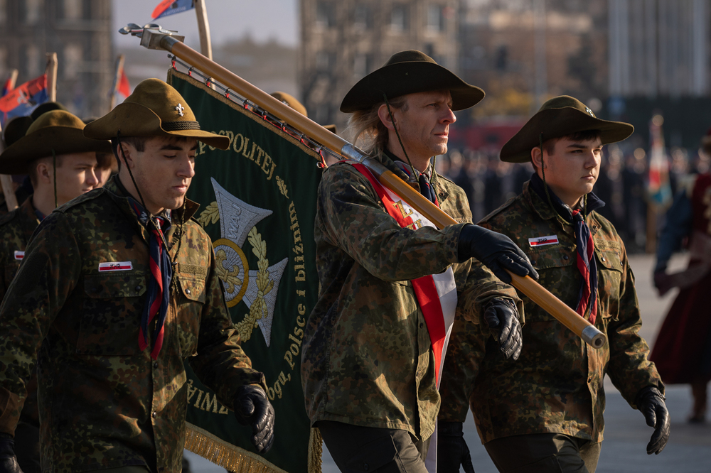 Obchody Narodowego Święta Niepodległości na placu Marszałka Piłsudskiego w Warszawie – 11 listopada 2021. Fot. Mikołaj Bujak (IPN)