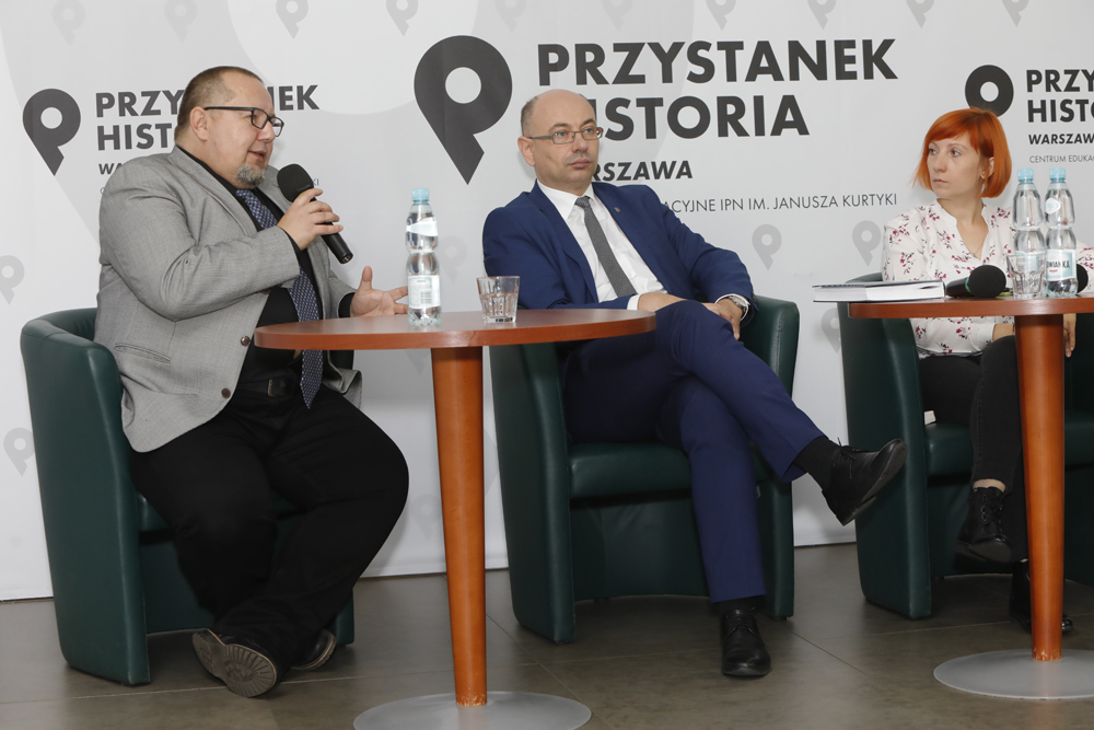 Dyskusja „Śmierć za ratowanie życia. Dekret o karaniu Żydów opuszczających getto i Polaków im pomagających” – 17 listopada 2021. Fot. Piotr Życieński (IPN)