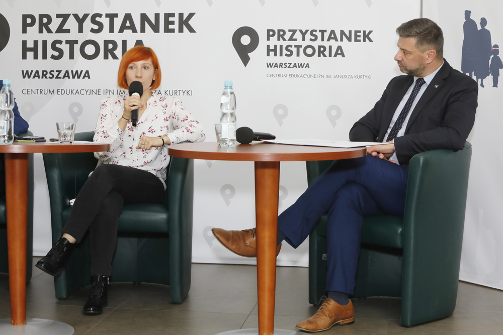 Dyskusja „Śmierć za ratowanie życia. Dekret o karaniu Żydów opuszczających getto i Polaków im pomagających” – 17 listopada 2021. Fot. Piotr Życieński (IPN)