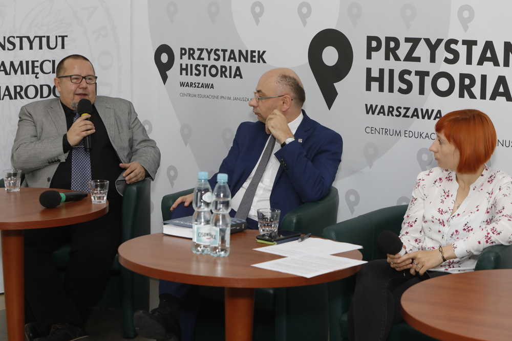 Dyskusja „Śmierć za ratowanie życia. Dekret o karaniu Żydów opuszczających getto i Polaków im pomagających” – 17 listopada 2021. Fot. Piotr Życieński (IPN)