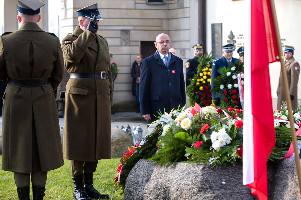 40. rocznica strajku okupacyjnego w Wyższej Oficerskiej Szkole Pożarniczej – Warszawa, 28 listopada 2021. Fot. Sławek Kasper (IPN)
