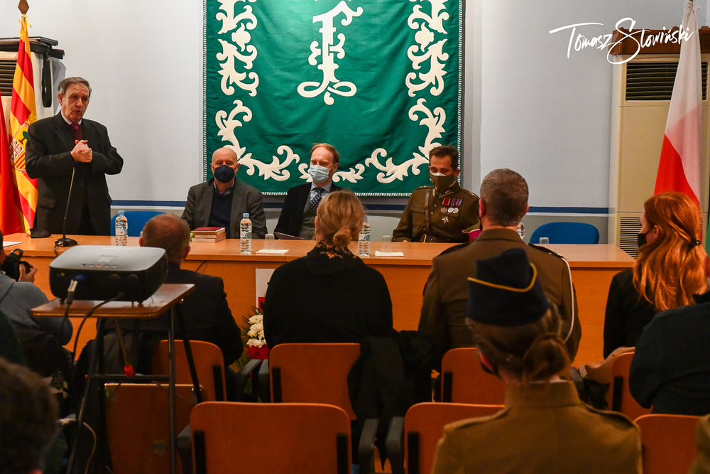Manuel Gracia Rivas-dyrektor Centro de Estudios Borjano, prof. Grzegorz Bąk-Uniwersytet Complutense w Madrycie,Ernest Kowalczyk – Instytut Polski w Madrycie, Alberto Trujillo-PFtF. Fot. T. Słowiński