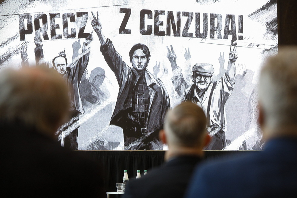 Kadr filmu animowanego IPN „Światło wolności”, zaprezentowanego podczas debaty. Fot. Sławek Kasper (IPN)