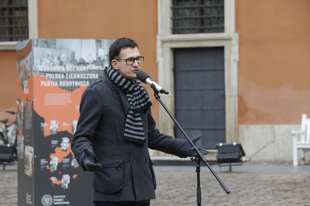 Dr hab. Sebastian Ligarski, kurator wystawy „Powstanie Grudniowe 1970 roku" – Warszawa, 15 grudnia 2021. Fot. Piotr Życieński (IPN)