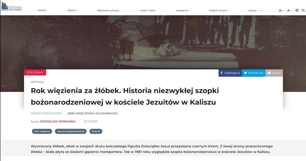 „Przystanek Historia” w TVP Historia, odc. 46: Wigilia w stanie wojennym – 23 grudnia 2021