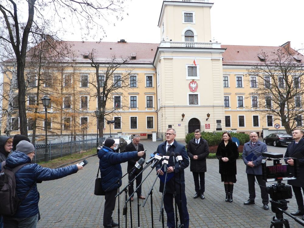 Konferencja prasowa na Zamku Lubomirskich w Rzeszowie – 20 grudnia 2021. Fot. Adam Stefan Lewandowski (IPN)