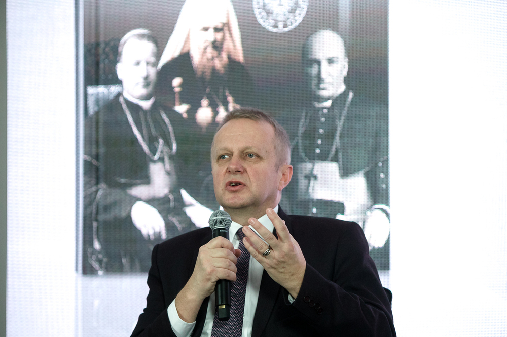 Dr hab. Mieczysław Ryba, autor książki „Kościół i państwo na Kresach Południowo-Wschodnich II Rzeczypospolitej” – 26 stycznia 2022. Fot. Sławek Kasper (IPN)