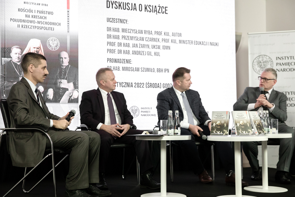 Dyskusja o książce „Kościół i państwo na Kresach Południowo-Wschodnich II Rzeczypospolitej” – 26 stycznia 2022. Fot. Sławek Kasper (IPN)