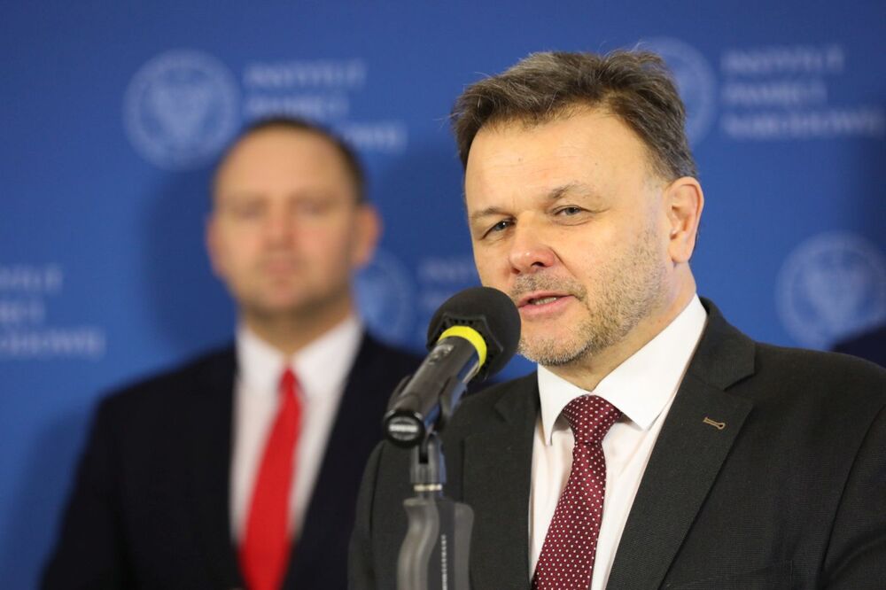 Adam Hlebowicz, dyrektor BEN, podczas konferencji prasowej związanej z obchodami 80. rocznicy przemianowania ZWZ na AK – Warszawa, 10 lutego 2022. Fot. Mikołaj Bujak (IPN)