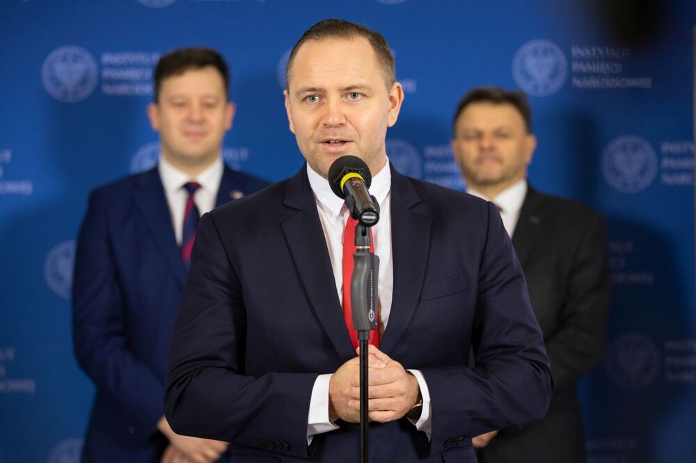 Prezes IPN dr Karol Nawrocki podczas konferencji prasowej związanej z obchodami 80. rocznicy przemianowania ZWZ na AK – Warszawa, 10 lutego 2022. Fot. Mikołaj Bujak (IPN)