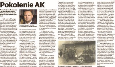 Karol Nawrocki: Pokolenie AK – artykuł z 14 lutego 2022, który ukazał się w tytułach prasowych wchodzących w skład grupy medialnej „Polska Press Grupa”