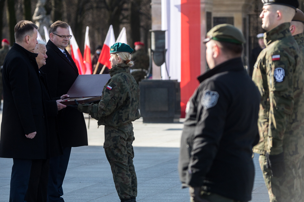 Uroczystości w przeddzień 80. rocznicy przekształcenia ZWZ w AK na placu Marszałka Józefa Piłsudskiego w Warszawie – Warszawa, 13 lutego 2022. Fot. Sławek Kasper (IPN)