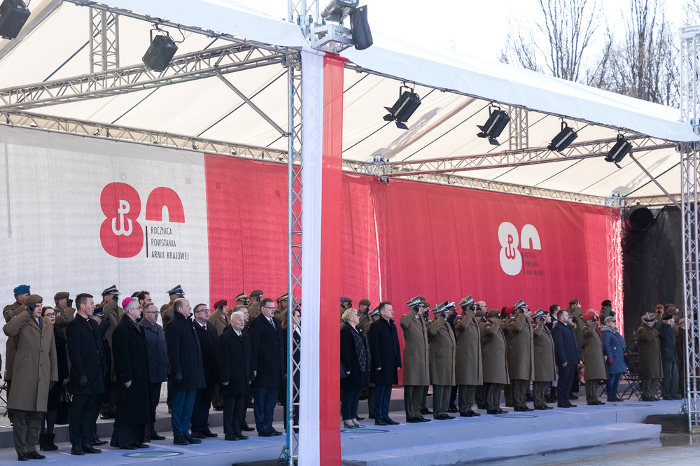 Uroczystości w przeddzień 80. rocznicy przekształcenia ZWZ w AK na placu Marszałka Józefa Piłsudskiego w Warszawie – Warszawa, 13 lutego 2022. Fot. Sławek Kasper (IPN)