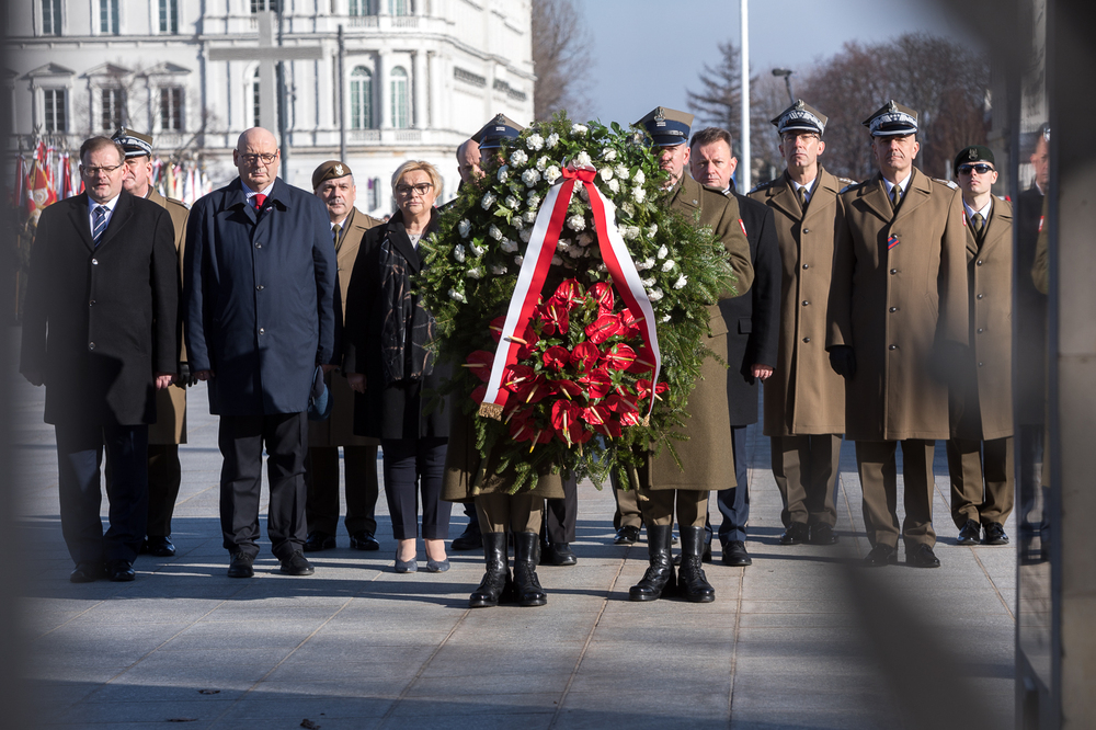 Uroczystości w przeddzień 80. rocznicy przekształcenia ZWZ w AK na placu Marszałka Józefa Piłsudskiego w Warszawie – Warszawa, 13 lutego 2022. Fot. Sławek Kasper (IPN)