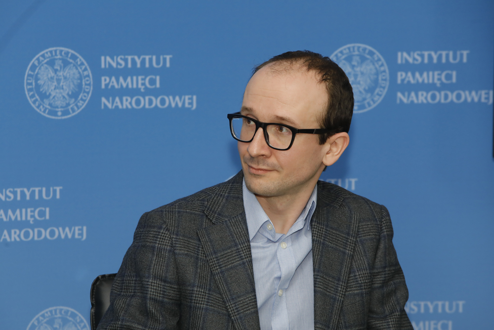 Dr Dawid Golik podczas dyskusji „Armia Krajowa – znana i nieznana” – 16 lutego 2022. Fot. Piotr Życieński (IPN)