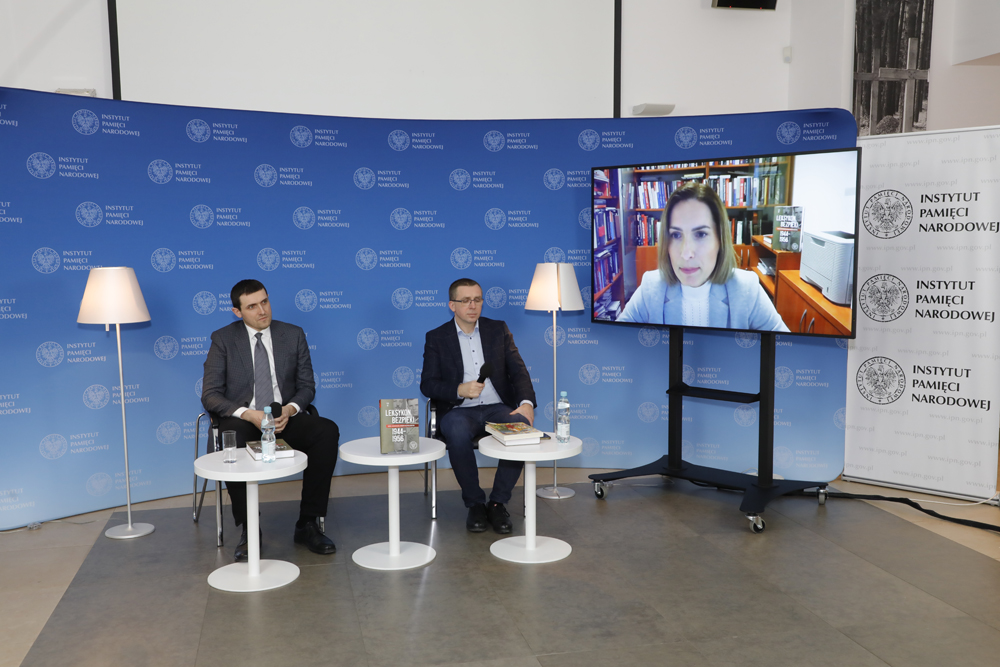 Dyskusja o książce „Leksykon bezpieki. Kadra kierownicza aparatu bezpieczeństwa 1944–1956. Tom II” – 16 lutego 2022. Fot. Piotr Życieński (IPN)