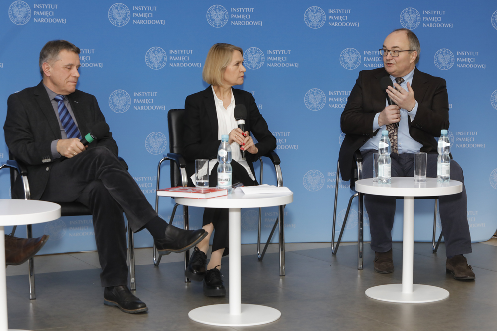 Dyskusja „Dlaczego nazizm nie mógłby się wydarzyć w Polsce? Czym różni się polski romantyzm od niemieckiego romantyzmu politycznego?” – 16 lutego 2022. Fot. Piotr Życieński (IPN)