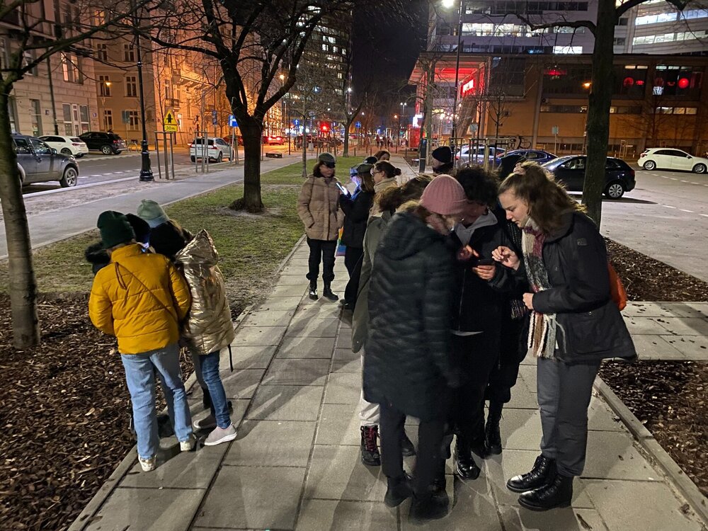 Mobilna gra miejska „Szare Szeregi – szlakiem »Kamieni na szaniec«” – Warszawa, 18 lutego 2022. Fot. Adrianna Krzywik (IPN)