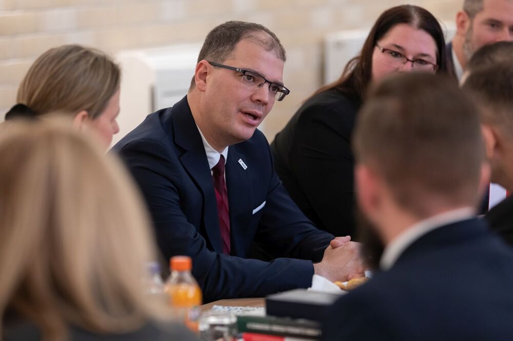 Spotkanie przedstawicieli IPN z członkami węgierskiego Komitetu Pamięci Narodowej – Budapeszt, 22 lutego 2022. Fot. Mikołaj Bujak (IPN)