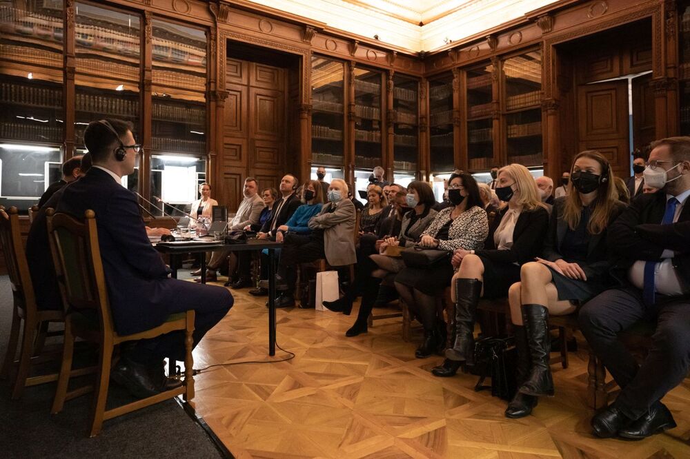 Prezentacja publikacji „Miasta Wolności: Poznań–Budapeszt 1956” – Budapeszt, 22 lutego 2022. Fot. Mikołaj Bujak (IPN)