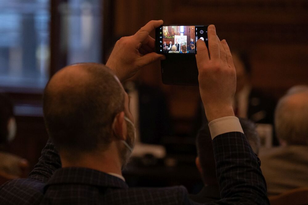 Prezentacja publikacji „Miasta Wolności: Poznań–Budapeszt 1956” – Budapeszt, 22 lutego 2022. Fot. Mikołaj Bujak (IPN)