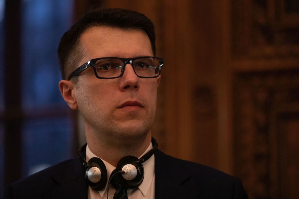 Dr Rafał Kościański (IPN Poznań), współautor publikacji „Miasta Wolności: Poznań–Budapeszt 1956” – Budapeszt, 22 lutego 2022. Fot. Mikołaj Bujak (IPN)