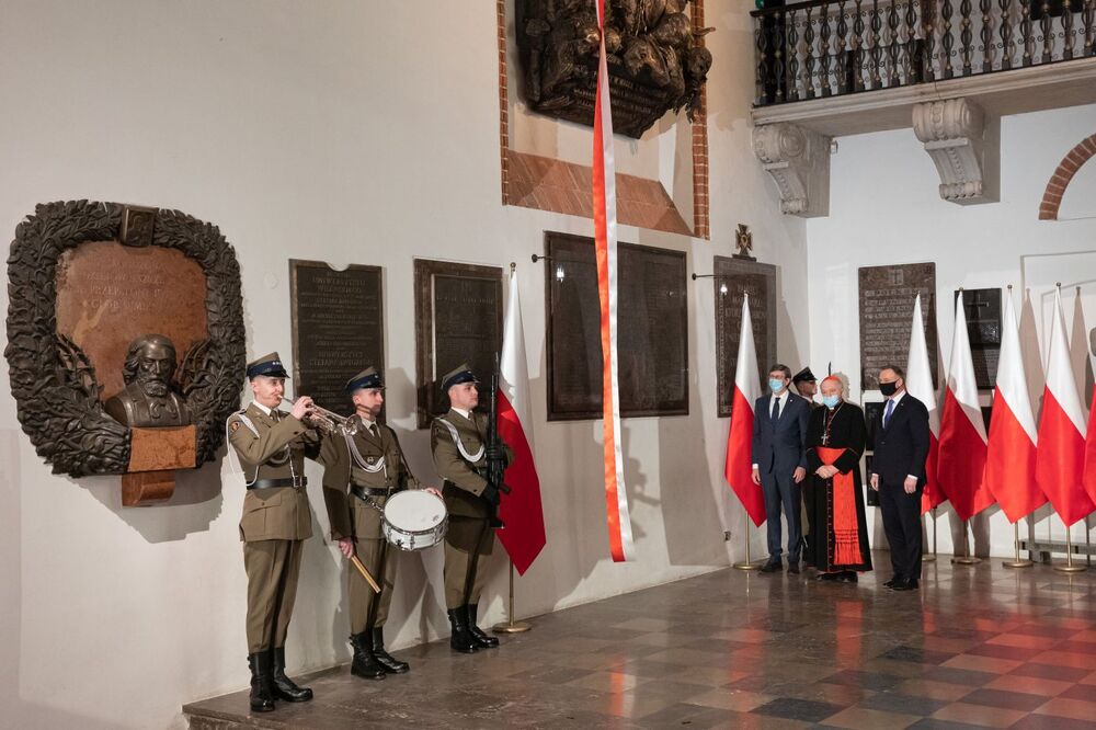 Odsłonięcie epitafium Żołnierzy Wyklętych w archikatedrze warszawskiej – 1 marca 2022. Fot. Mikołaj Bujak (IPN)