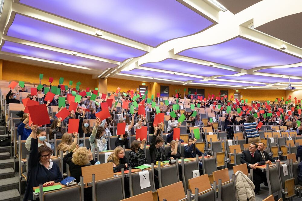 Debata historyczna licealistów „Polscy żołnierze po zakończeniu II wojny światowej posiadali moralny obowiązek kontynuowania walki” – Gdańsk, 4 marca 2022. Fot. Mikołaj Bujak (IPN)