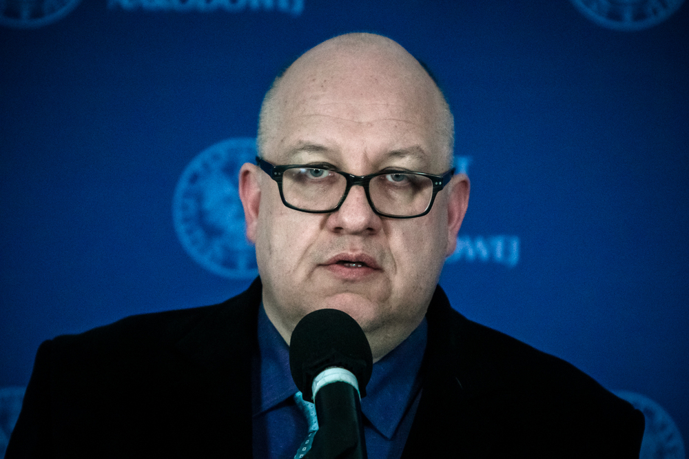 Paweł Kornacki. Sympozjum „Aktion Reinhardt i Zagłada polskich Żydów – w kręgu mechanizmów i sprawców” – 9 marca 2022. Fot. Sławek Kasper (IPN)