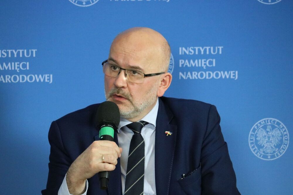 Prof. Grzegorz Berendt. Dyskusja „Aktion Reinhardt” w ramach cyklu „Między mitem a rzeczywistością – najważniejsze wydarzenia XX wieku” – 9 marca 2022. Fot. Aleksandra Wierzchowska (IPN)