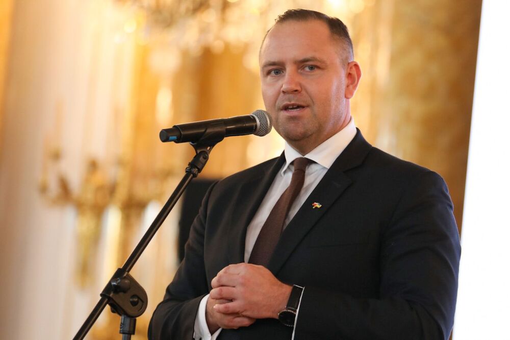 Dr Karol Nawrocki, prezes IPN, podczas inauguracji projektu IPN „Szlaki Nadziei. Odyseja Wolności” – Warszawa, 18 marca 2022. Fot. Mikołaj Bujak (IPN)